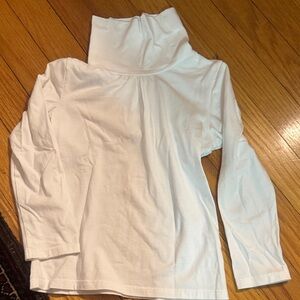 White Turtleneck Long Sleeve Top
